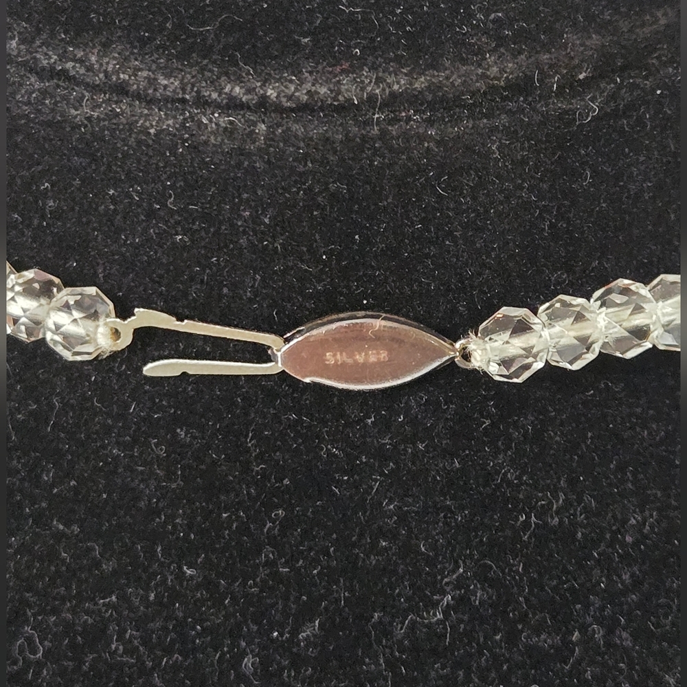 Vintage Art Deco Crystal Beaded Necklace 15.5" - Picture 4 of 6